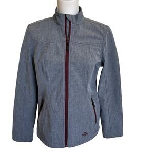 Shyanne Jacket Womens Western Medium M Grey Burgundy Zip Front Pockets Cowgirl